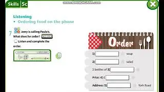 Excel 6.Module 5. Listening. Ordering food on the phone. Ex: 7. page 59.
