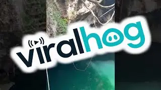 Rope Swing Over Cenote Doesn't Go As Planned || ViralHog