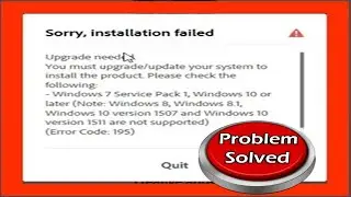 Sorry Installation failed. Adobe Photoshop Installation.