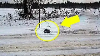 This Guy Was Driving in Sub Zero Weather When He Spotted a Frozen Bundle