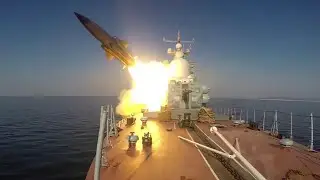 Russian army releases images of ships firing Moskit cruise missiles