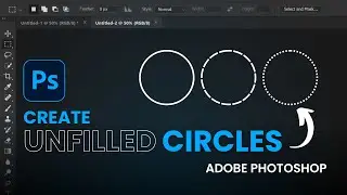 How to make a Unfilled Circle in Photoshop || Ellipse tool 2024