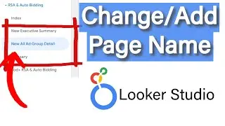 Change/Add Page Name in Looker Studio