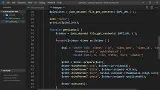 List all channel's playlists details using YouTube data API and save it in the database in PHP part4