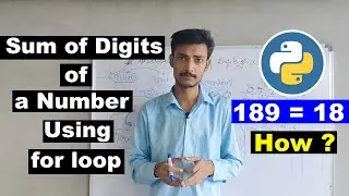 Python program to fin sum of digits of a number using for loop in Hindi/ Urdu, Cyber Warriors