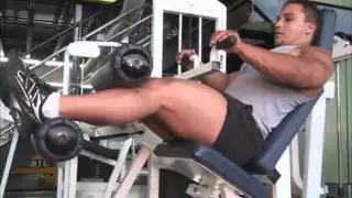 Bodybuilder pumping muscles