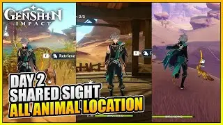 Genshin Impact Shared Sight: Figure Standing Atop The Dunes Day 2 All Animal Location