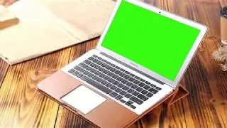 green screen। apple mac laptop