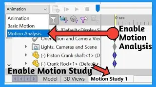 How To Enable Motion Study/Motion Manager In Solidwork | How to Enable Motion Analysis In Solidworks