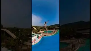 The most beautiful girl’s jump off a water slide in Blue Tree Phuket