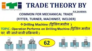 ड्रिलिंग मशीन पर  की जाने वाली प्रक्रियाये || Operation Performs on Drilling Machine || Drilling ||