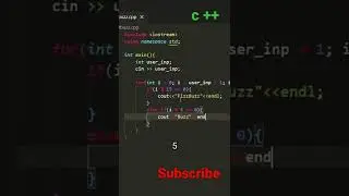 Fizzbuzz Program || programming Tutorial || C++ || Walkthrough || Code short