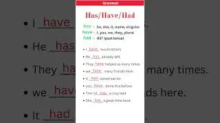 Have/Has/Had usage 💯 👩‍🏫✅ 