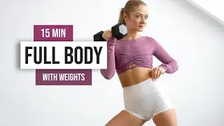 15 MIN FULL BODY EXPRESS HIIT Workout - With Weights, No Repeats, No Talking Home Workout