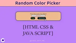 Random Hex Color Picker | HTML CSS & Java Script