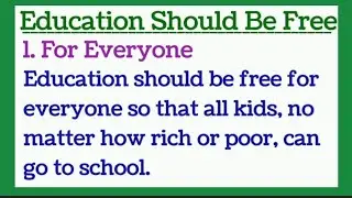 Education Should be Free for everyone Essay in English