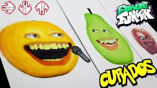 How to DRAW CHARACTER of FRIDAY NIGHT FUNKIN - FNF DRAWING MOD - annoying orange x pear x apple