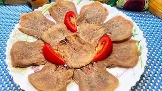 Язык говяжий отварной
