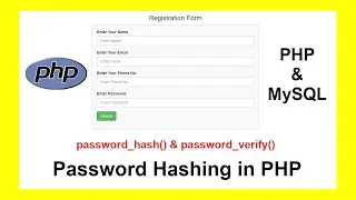 Password Hashing in PHP and MySQL with Source Code