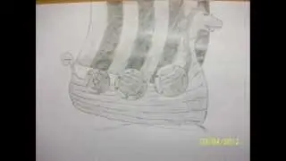 drawing a vikings ship in pencil step by step in 1 minute