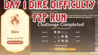 Can a F2P player beat the 😳🔥Dire difficulty Perilous expedition Valley of divergence Genshin impact