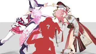 Yae Sakura and Yae Miko Fusion(DBZ Reference) - Honkai, Genshin and Hololive MMD Animation