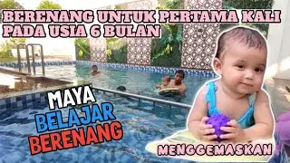 MENGGEMASKAN || REAKSI ANAK BLESTERAN RUSIA-INDONESIA UMUR 6 BULAN PERTAMA KALI BERENANG