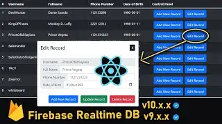 Read, Write, Update & Delete Data in Firebase using Table | React JS