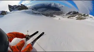 Patagonia Gully Skiing in the Sunshine