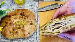 Лепешки с начинкой из кабачка и красной чечевицы. На закваске!