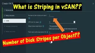 What is Striping in VMware vSAN?  \\Number of disk stripes per Object