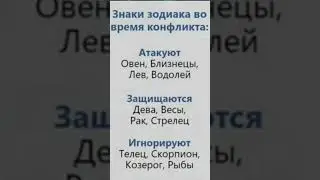 Знаки зодиака вовремя конфликта #гороскоп#астрология#гадание#shorts#знакизодиака#зодиак#предсказание
