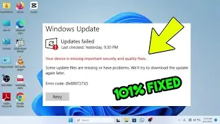 Your Device is Missing Important Security and Quality Fixes - Windows Update Error FIXED!