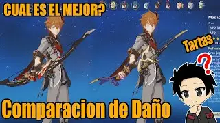 Tartaglia (Childe) Con HERRUMBE R4 vs MASACRA DEMONIOS R1 | COMPARACION de DAÑO | Genshin Impact 2.2