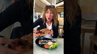 What does a MUSK OX HOTDOG taste like? Trying my first ever Musk Ox SAUSAGE in Greenland!