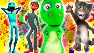 COLOR DANCE CHALLENGE Dame Tu Cosita VS Me Kemaste VS Talking Tom VS Dino the dinosaur