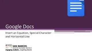 Google Docs - Equations and Special Characters