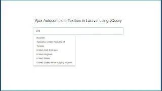 Ajax Autocomplete in Laravel