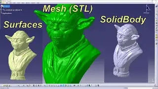 CATIA V5 - converting large STL files to SolidBodies/Surfaces