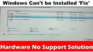 Windows can't be installed on Drive 0 Partition 2 Fix || How to Windows Drive 0 Partition 2 Solution