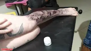 FIZ TATUAGEM NA PERNA EM UMA SESSAO MUITA GENTE CHORA NA HORA DE FAZER KKKKKKKKKKK