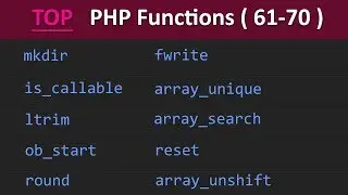 TOP 100 PHP Functions ( 61 - 70 ) | Learn PHP Programming