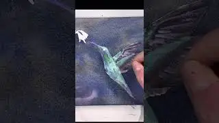 Watercolor Metallic Hummingbird  #watercolorpainting