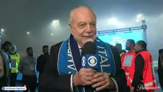 Napoli owner Aurelio De Laurentiis celebrates Napolis first Scudetto in 33 years