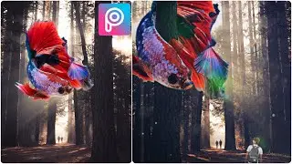 Picsart Photo Manipulation Tutorial | Big Betta Fish In The Forest.