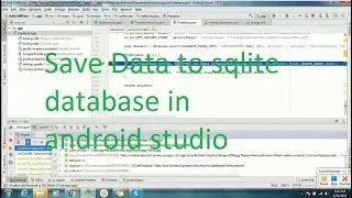 Save data to sqlite database in android studio part 1