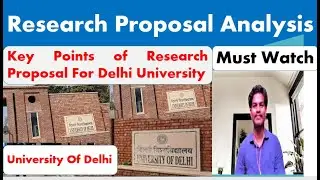 Research Proposal Analysis for Delhi University || How Much RP Is Important for PhD 