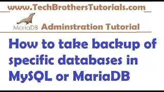 How to take backup of specific databases in MySQL or MariaDB - MariaDB Tutorial