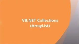 VB .NET Collections | ArrayList | DotNet Programming | V.H.N.S.N.College (Autonomous)