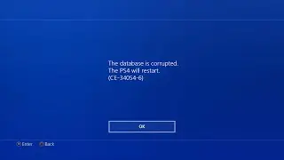 Fixed PS4 Error Code CE-34054-6 and CE-41813-7 | The database is corrupted